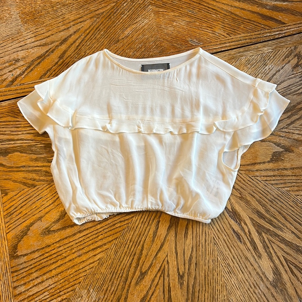 Reformation White Crop Top